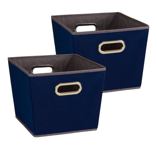Household Essentials; Household Essentials 10" Blue Tapered Bins, 2ct.; Category:Baskets; Image:1